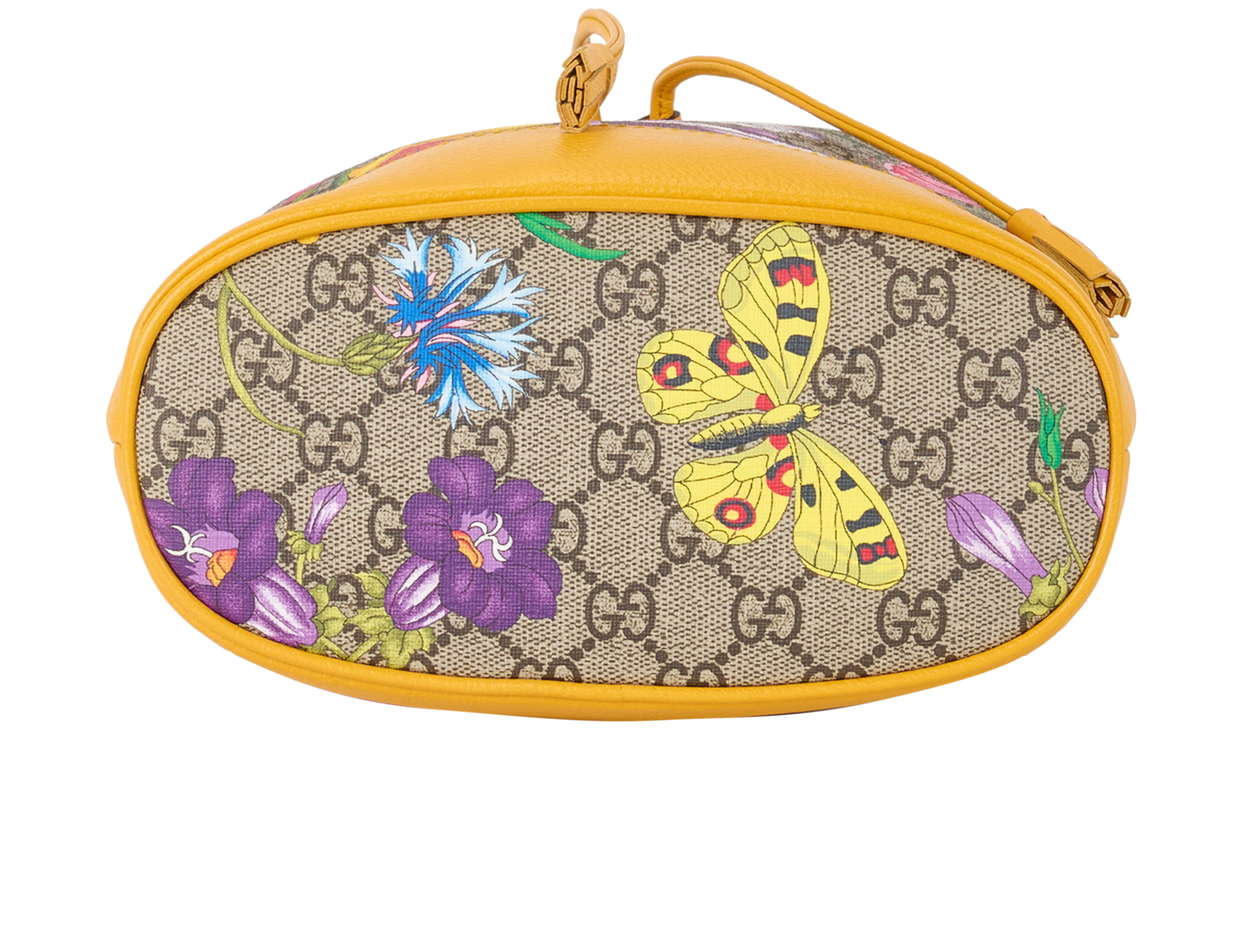Ophidia Flora Bucket Bag, &pound;550, Handbags, Yellow, Canvas, Top view